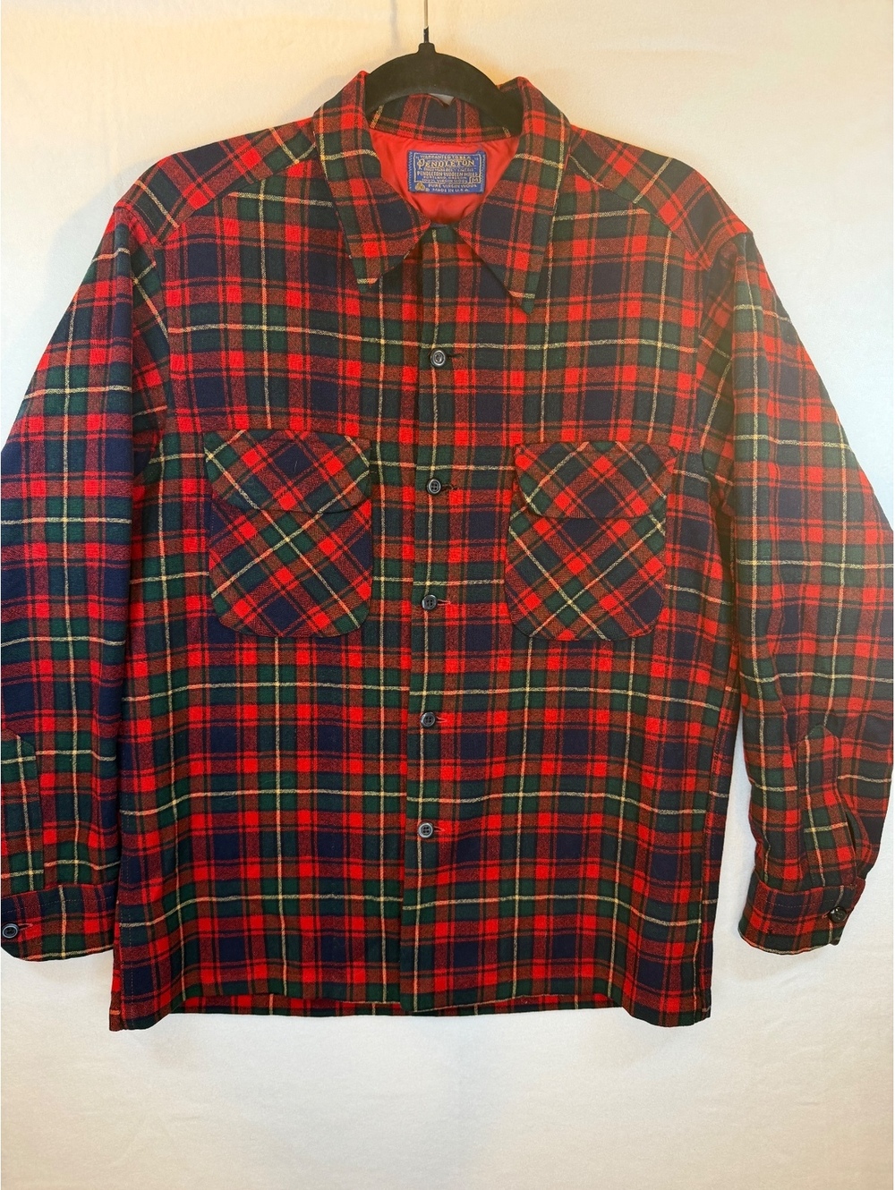 Pendleton Vintage Pure Virgin Wool Red size Sm Green Plaid Shirt Jacket Medium